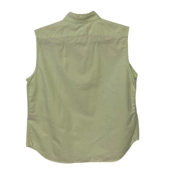 Vintage Ralph Lauren Sport Womens Sleeveless Button Up Green L Cotton Collared - Picture 4 of 6